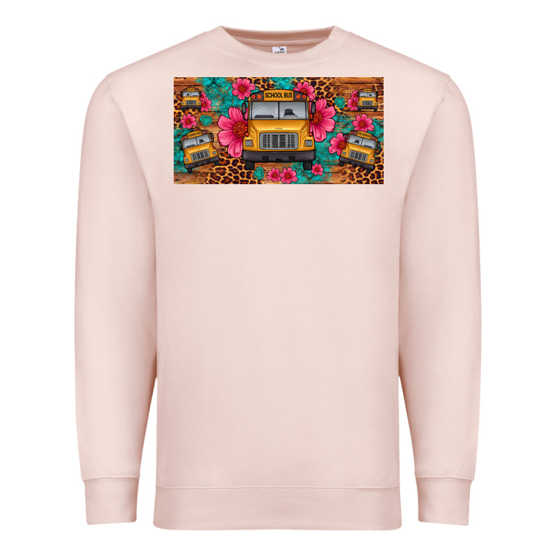 School Bus Leopard Gemstone License Plate Premium Sweatshirt by Artiststas | Teevron
