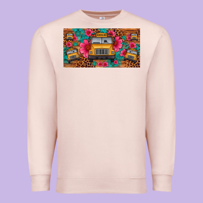 School Bus Leopard Gemstone License Plate Premium Sweatshirt Designed By Artiststas