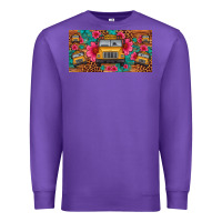 Purple school bus leopard gemstone license plate Premium Sweatshirt - Artiststas