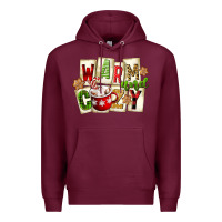 Burgundy warm and cozy hot cocoa Premium Hoodie - FaDigitalArtStudio