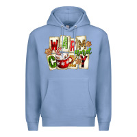 Colony Blue warm and cozy hot cocoa Premium Hoodie - FaDigitalArtStudio