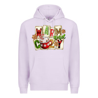 Lilac warm and cozy hot cocoa Premium Hoodie - FaDigitalArtStudio