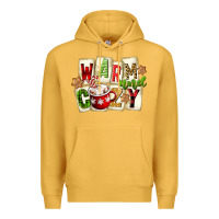 Mustard warm and cozy hot cocoa Premium Hoodie - FaDigitalArtStudio