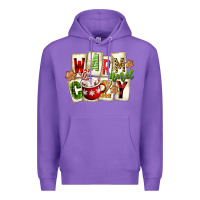 Purple warm and cozy hot cocoa Premium Hoodie - FaDigitalArtStudio