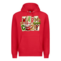Red warm and cozy hot cocoa Premium Hoodie - FaDigitalArtStudio