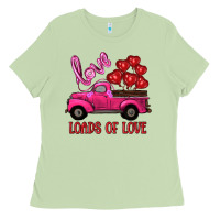 Valentine's Day Loads Of Love Turck With Balloons Ladies Tee | Teevron