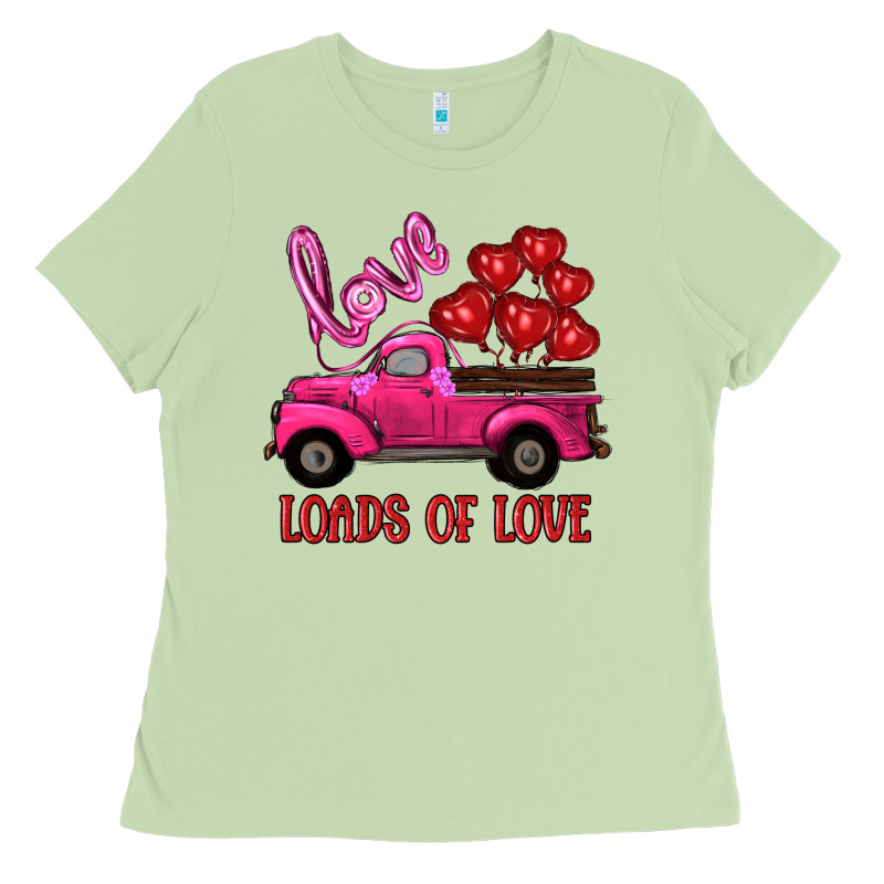 Valentine's Day Loads Of Love Turck With Balloons Ladies Tee by RanaPortraitStore | Teevron