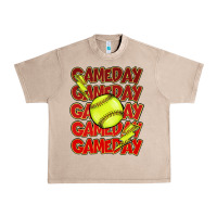 French Oak Game day softball lightning bolt Urban Heavy Tee - HowdyJamesFarm