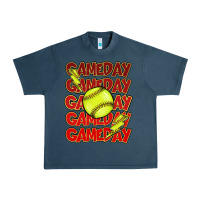 Midnight Navy Game day softball lightning bolt Urban Heavy Tee - HowdyJamesFarm