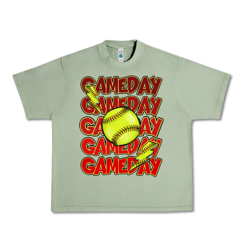 Game Day Softball Lightning Bolt Urban Heavy Tee by HowdyJamesFarm | Teevron