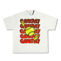 Pistachio Game day softball lightning bolt Urban Heavy Tee - HowdyJamesFarm