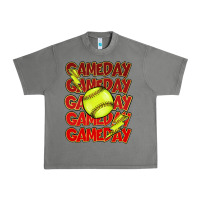 Tornado Game day softball lightning bolt Urban Heavy Tee - HowdyJamesFarm