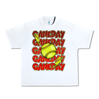 White Game day softball lightning bolt Urban Heavy Tee - HowdyJamesFarm