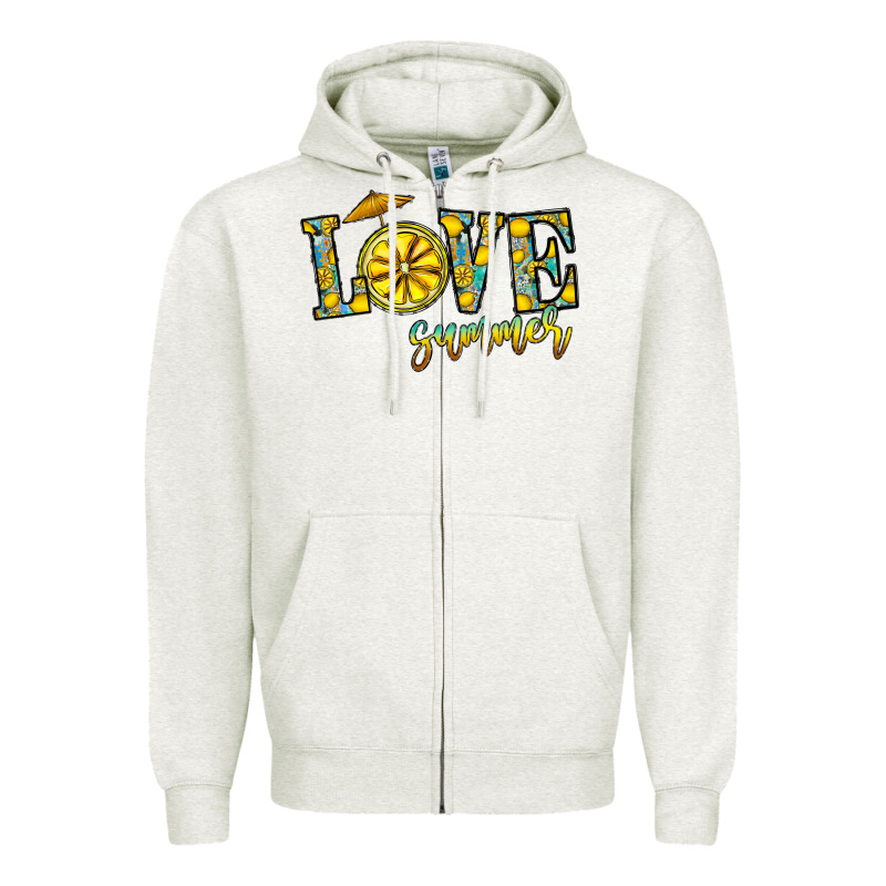 Love Summer Zipper Hoodie by CowhideDigitalArt | Teevron