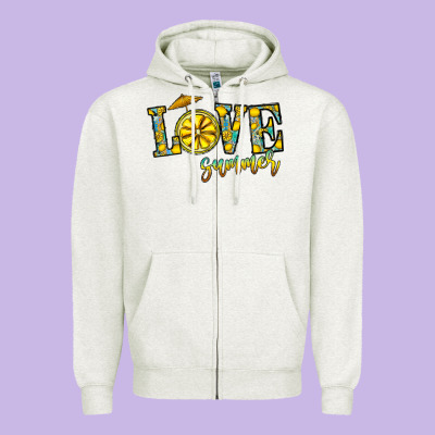 Love Summer Zipper Hoodie Designed By Cowhidedigitalart