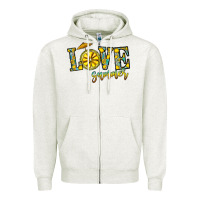 Oatmeal Heather love summer Zipper Hoodie - CowhideDigitalArt