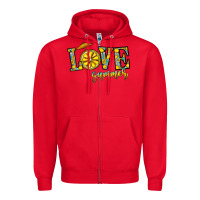 Red love summer Zipper Hoodie - CowhideDigitalArt