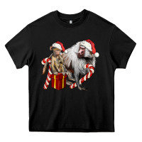 Black Christmas Baboon Baby And Mama Heavy Core Tee - LillyAllenDesigns