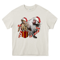 Cream Christmas Baboon Baby And Mama Heavy Core Tee - LillyAllenDesigns