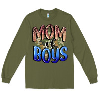 Army Green Mom of Boys Mother's Day Long Sleeve Tee - CowGirlArtShop