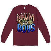 Burgundy Mom of Boys Mother's Day Long Sleeve Tee - CowGirlArtShop