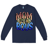 Navy Mom of Boys Mother's Day Long Sleeve Tee - CowGirlArtShop