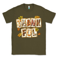 Army Green Thankful with Plate Classic Tee - texasbilliewilder