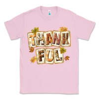 Bubblegum Pink Thankful with Plate Classic Tee - texasbilliewilder