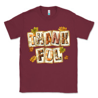 Burgundy Thankful with Plate Classic Tee - texasbilliewilder