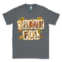Charcoal Heather Thankful with Plate Classic Tee - texasbilliewilder