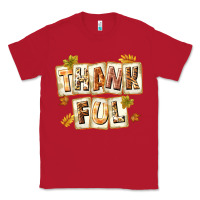 Red Thankful with Plate Classic Tee - texasbilliewilder