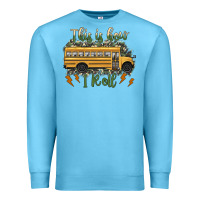 Ocean Blue this is how i roll school bus camouflage Premium Sweatshirt - Artiststas