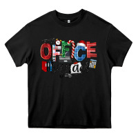 Black Office Squad Christmas Heavy Core Tee - LillyAllenDesigns