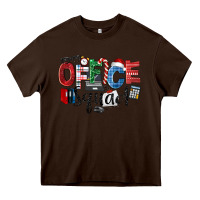 Chocolate Brown Office Squad Christmas Heavy Core Tee - LillyAllenDesigns