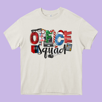 Office Squad Christmas Heavy Core Tee Designed By Lillyallendesigns