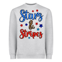 Heather Grey stars & stripes Heavyweight Sweatshirt - BundleAndBundleShop