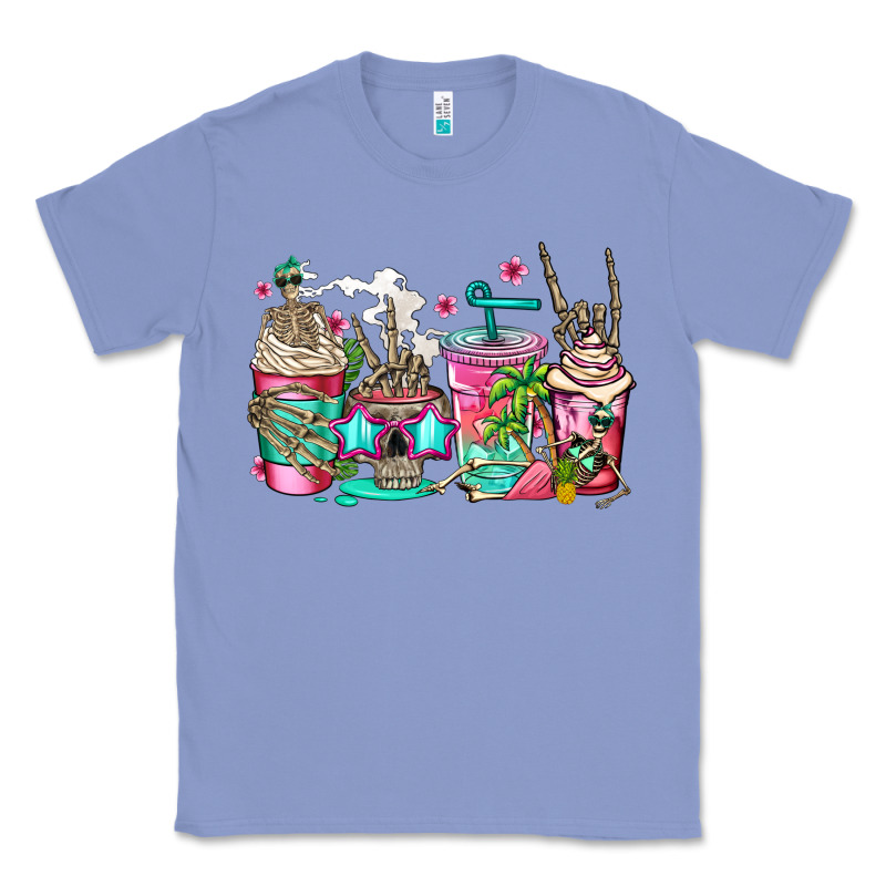 Skeleton Summer Coffee Cups Classic Tee by Jasminsmagicworld | Teevron