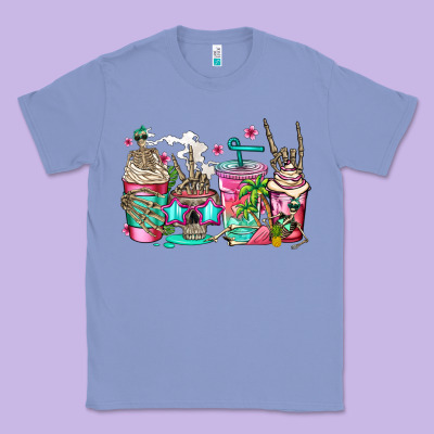 Skeleton Summer Coffee Cups Classic Tee Designed By Jasminsmagicworld