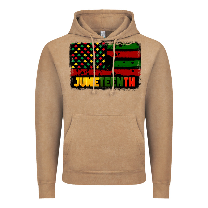 Juneteenth American Flag Vintage Hoodie by CowGirlArtShop | Teevron
