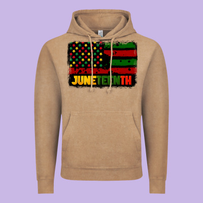 Juneteenth American Flag Vintage Hoodie Designed By Cowgirlartshop