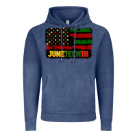 Vintage Denim juneteenth american flag Vintage Hoodie - CowGirlArtShop