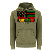 Vintage Olive juneteenth american flag Vintage Hoodie - CowGirlArtShop