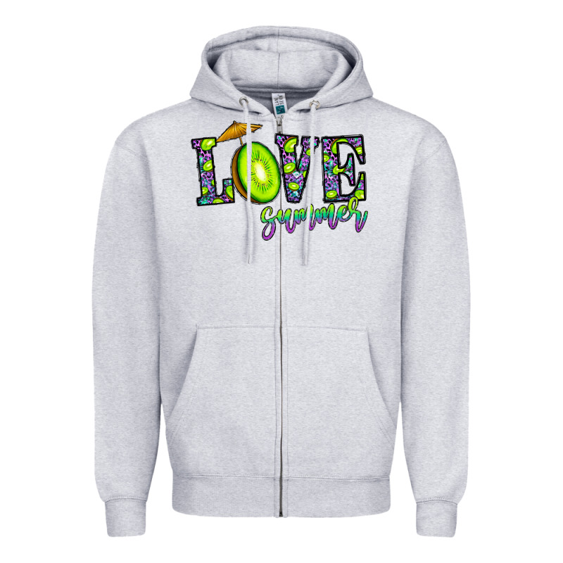 Love Summer Zipper Hoodie by CowhideDigitalArt | Teevron