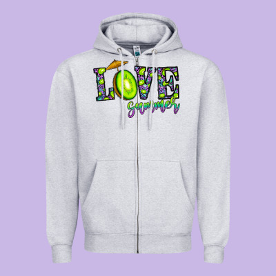 Love Summer Zipper Hoodie Designed By Cowhidedigitalart