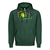 Sports Green love summer Zipper Hoodie - CowhideDigitalArt
