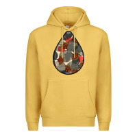 Antique Gold african fabric pattern teardrop earrings Premium Hoodie - BundleAndBundleShop