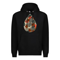 Black african fabric pattern teardrop earrings Premium Hoodie - BundleAndBundleShop