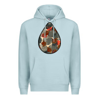Blue Mist african fabric pattern teardrop earrings Premium Hoodie - BundleAndBundleShop