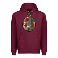 Burgundy african fabric pattern teardrop earrings Premium Hoodie - BundleAndBundleShop