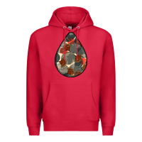 Cardinal african fabric pattern teardrop earrings Premium Hoodie - BundleAndBundleShop